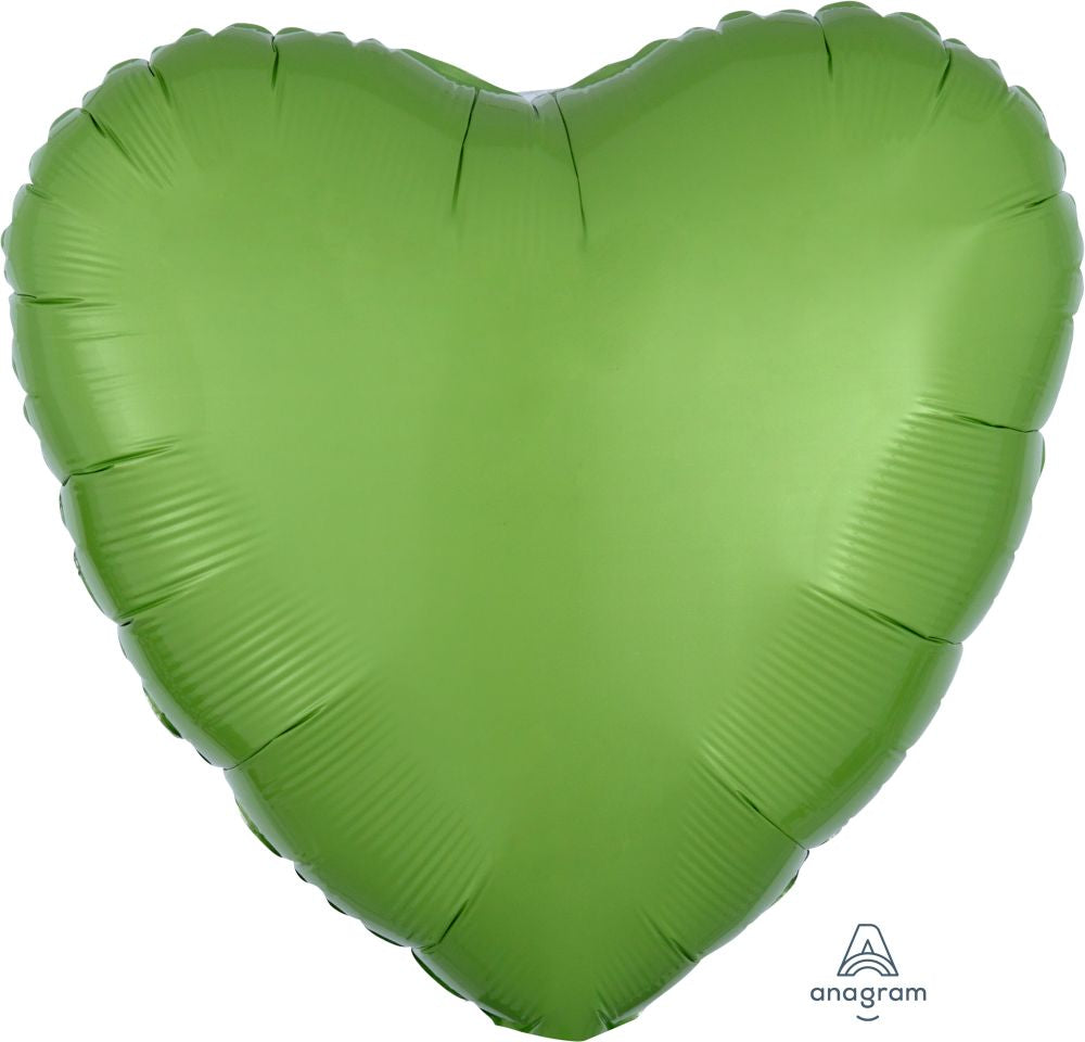 17" Lime Green heart foil