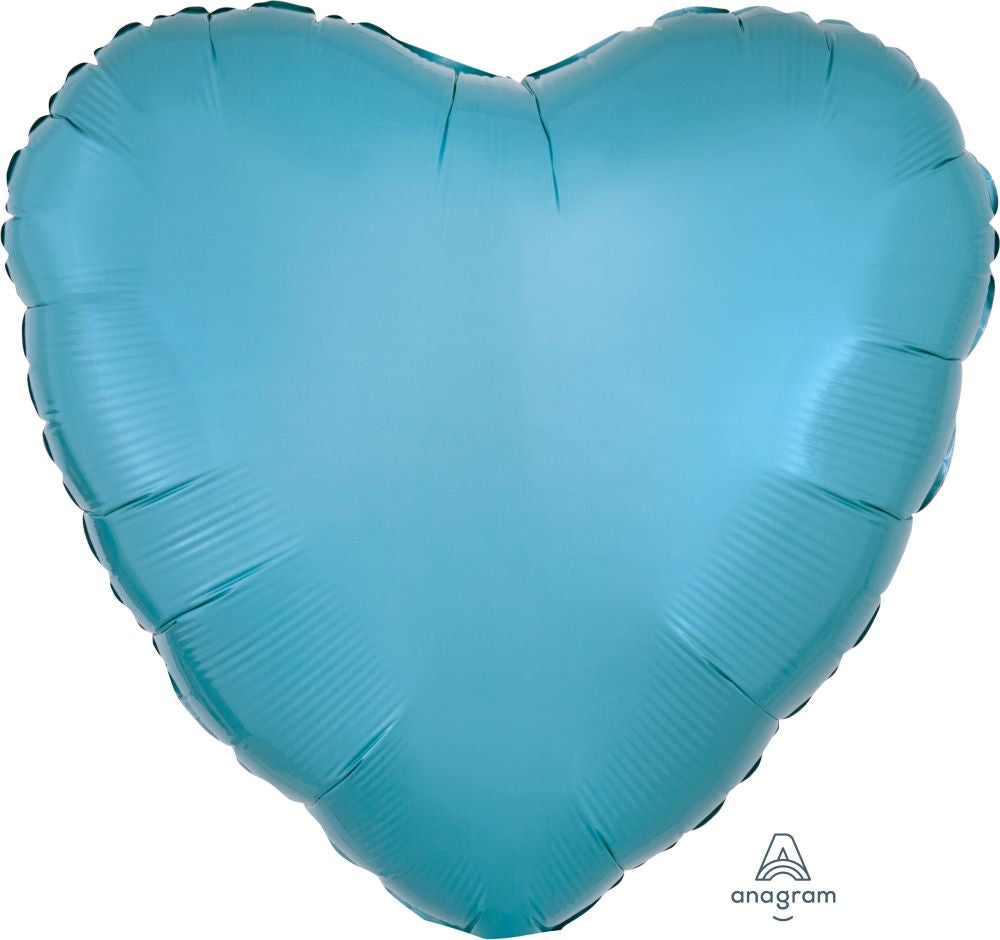 17" Carribean blue heart foil