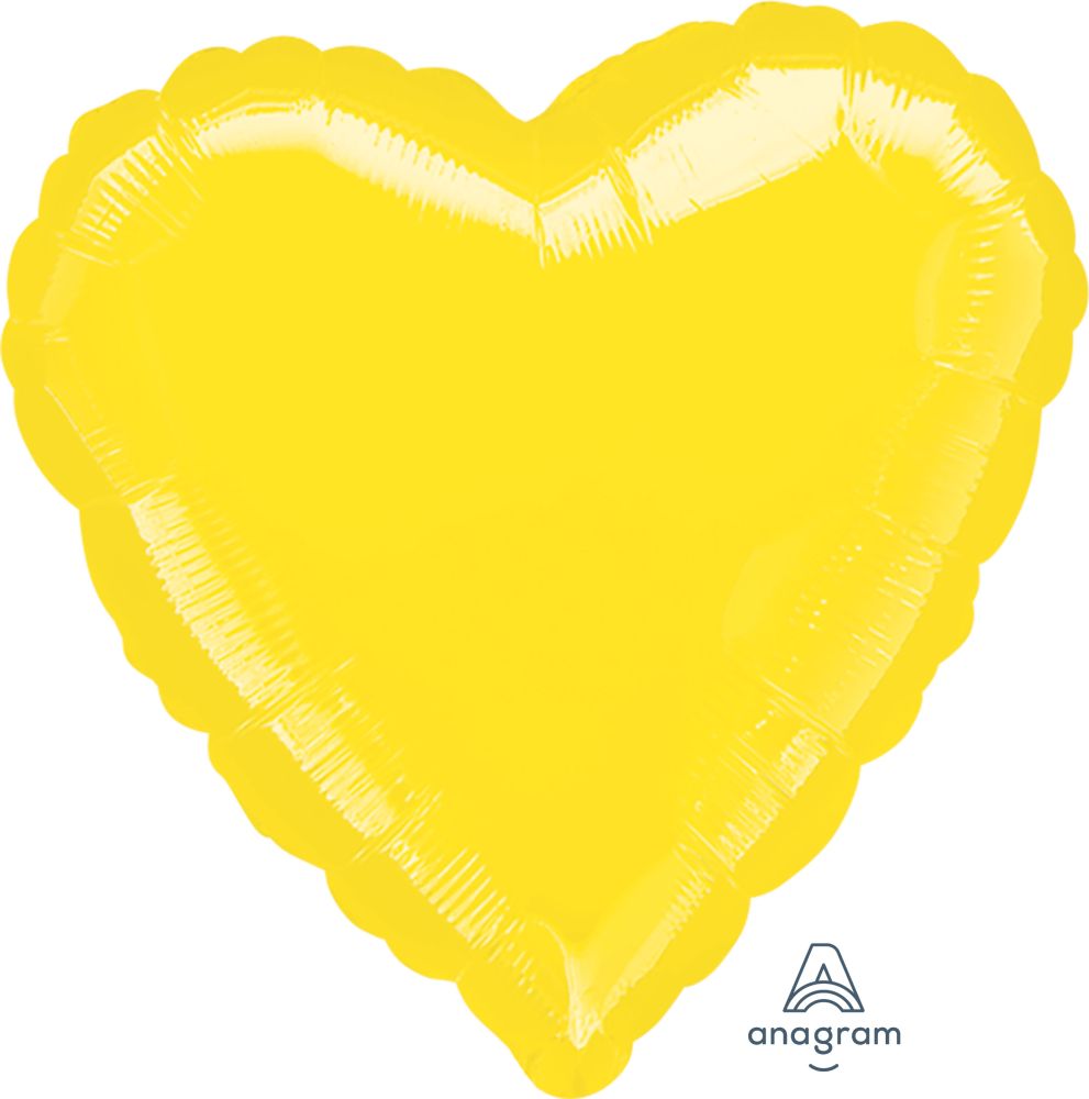 17" Yellow heart foil