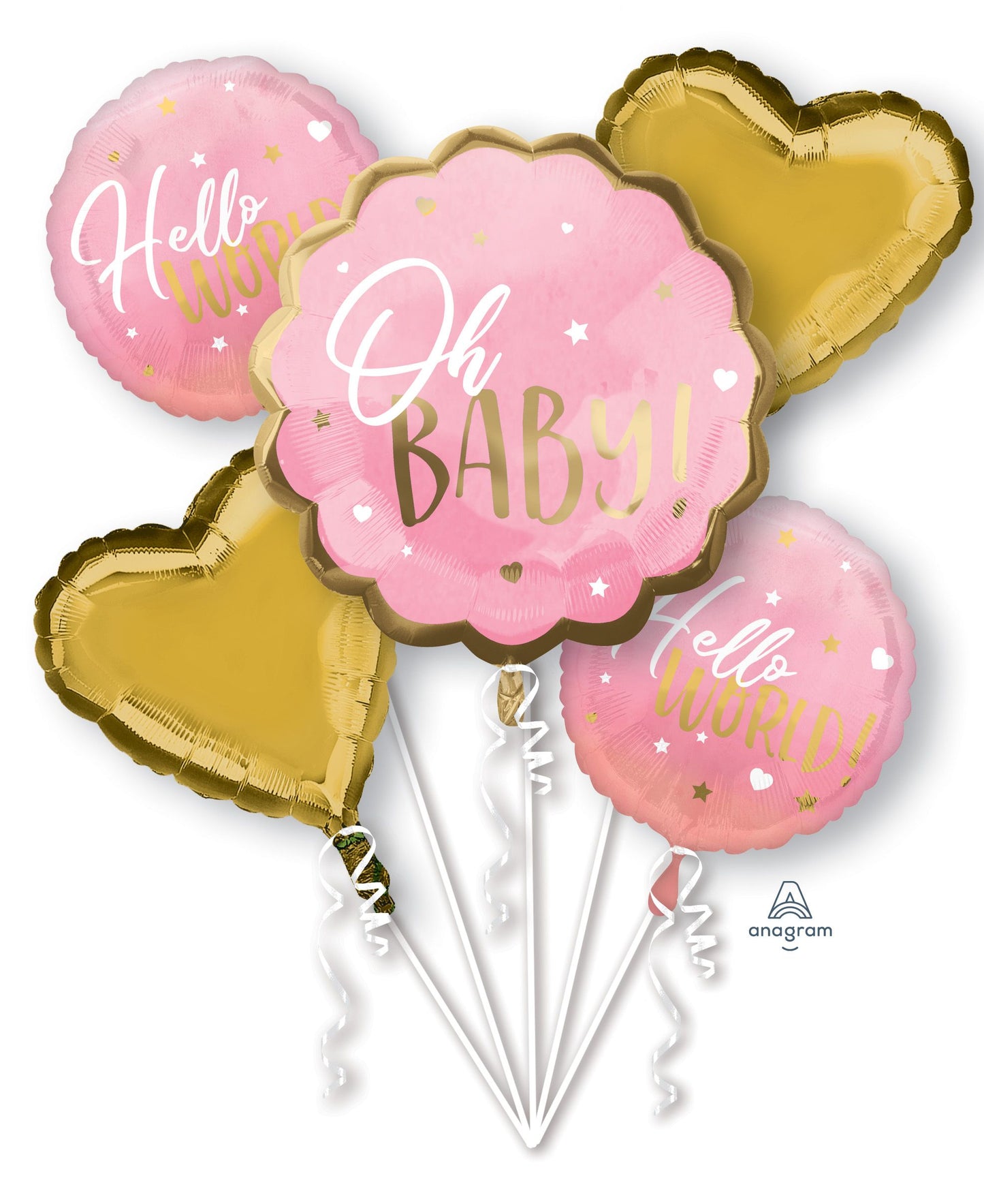 Helium Filled Oh Baby Girl Bouquet