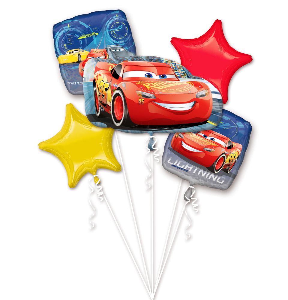 Helium Filled McQueen Cars Bouquet