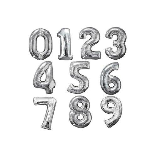 34” Silver Foil Number 0-9