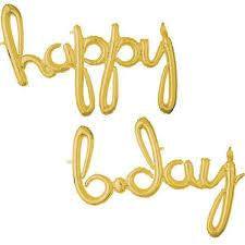Happy Bday Script Gold